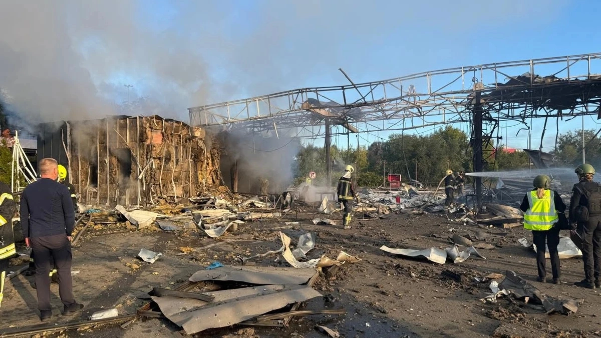 Russian drone crashes into four-storey business centre in Kyiv