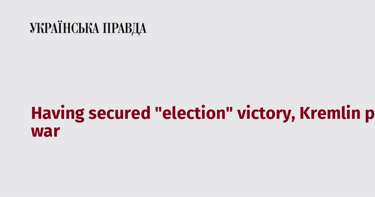Having secured "election" victory, Kremlin plans tax increases to fund war
