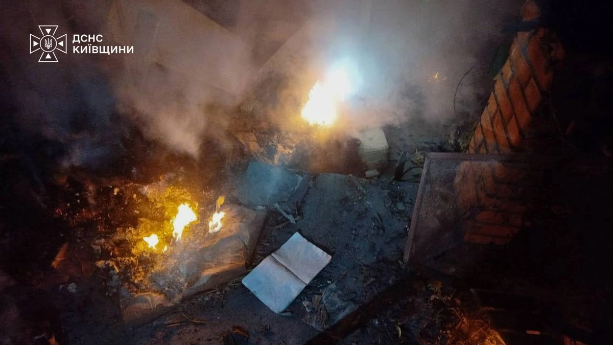 Warehouse catches fire and two people injured in Russian attacks on Kyiv Oblast