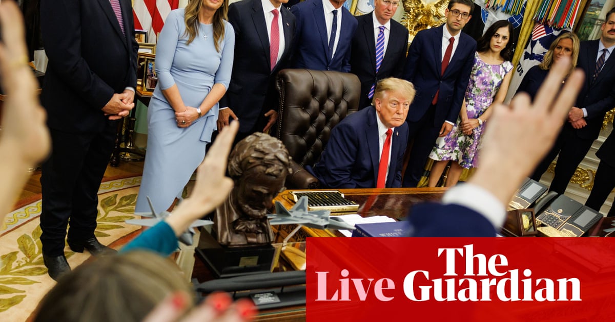 Trump denies ‘assault’ on free press as three outlets plan to sue over White House ban – live