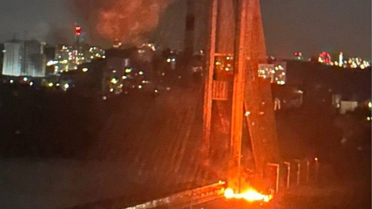 Kyiv’s Pivdennyi Bridge hit by Russian drone for third time in one day